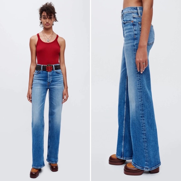 NWT ✨RE/DONE✨ '70s Ultra High Rise Wide Leg Jeans in Indigo Storm Sz 26, 29 - Picture 6 of 16